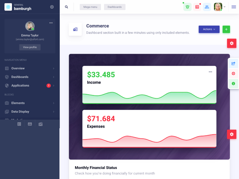 React Material Admin Template – Bamburgh