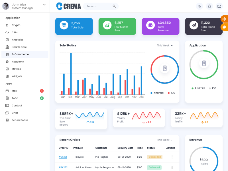 React Material Ui Themes - Crema